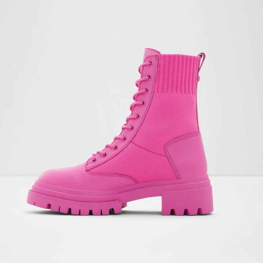 Aldo Women's Reflow Fuchsia Lace-Up Boots - Picture 9 of 10